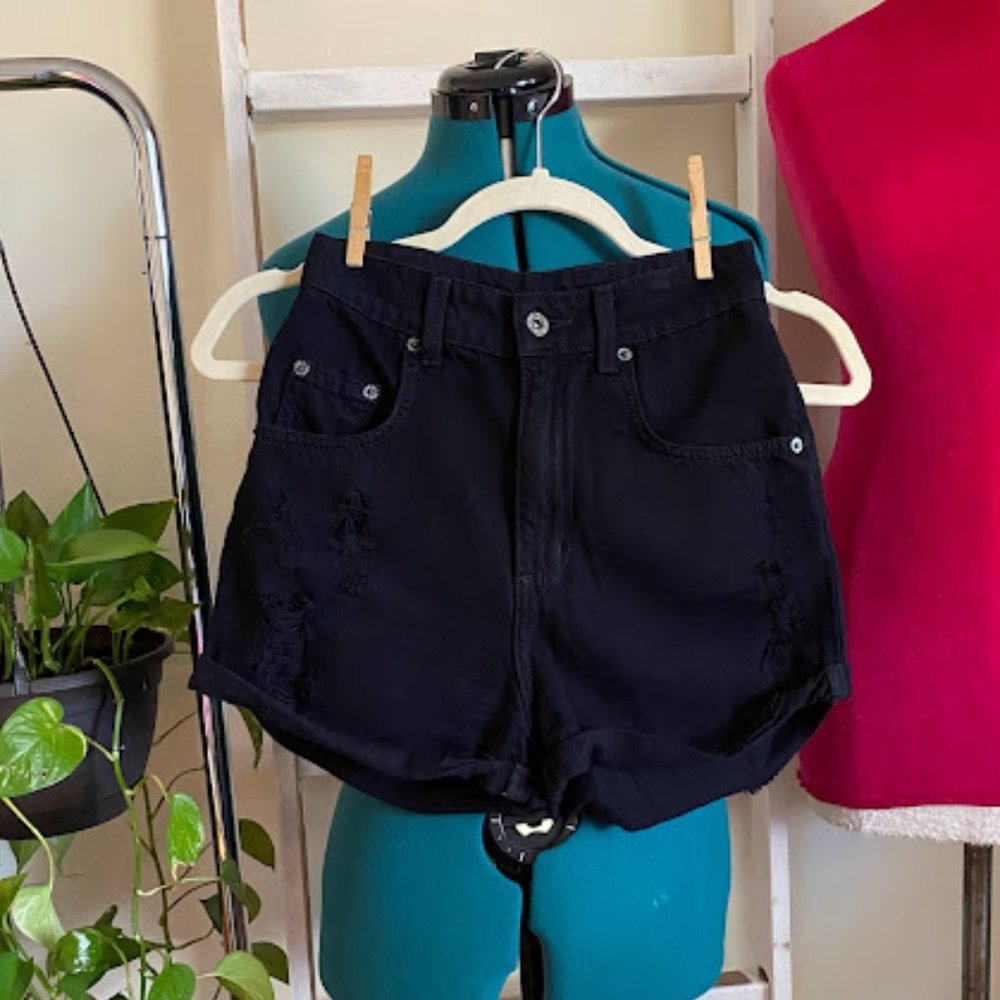 Carmar black denim shorts 24"